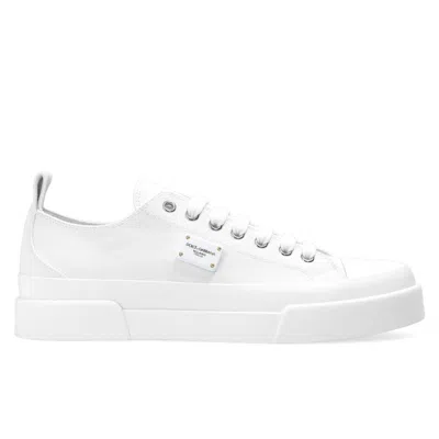 Shop Dolce & Gabbana White Cotton Sneaker
