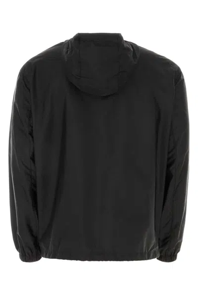 Prada Re-nylon Enamel Triangle-logo Jacket In Black