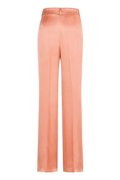 Shop Alberta Ferretti Satin Trousers In Pink