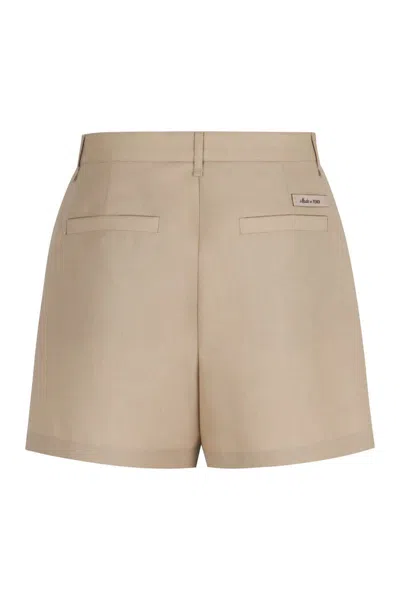 Shop Fendi Wool Bermuda-shorts In Beige