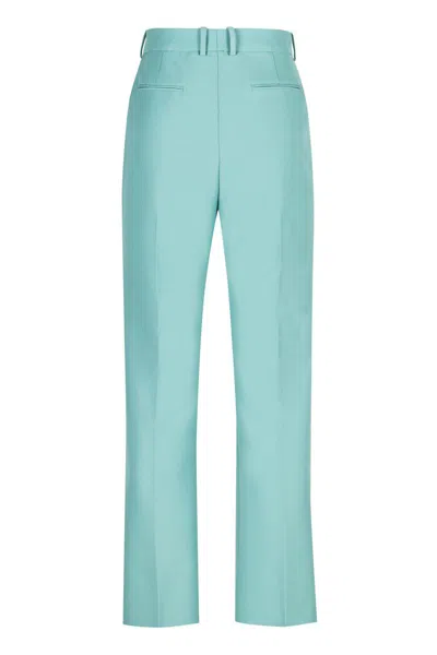 Shop Tom Ford Wool Blend Trousers In Blue