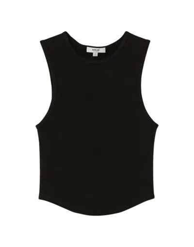 Agolde Ribbed-knit Sleeveless Top In Black