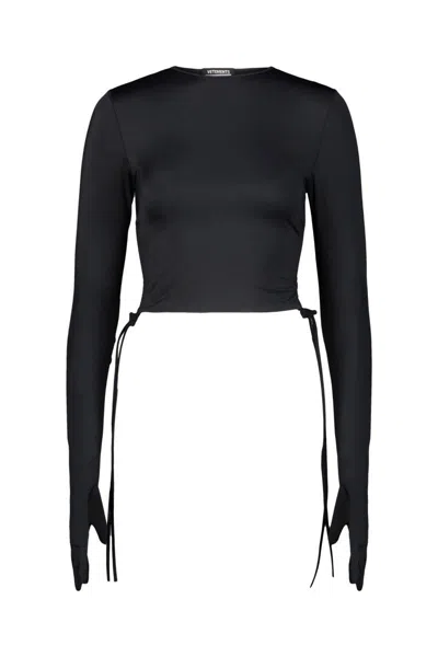 Shop Vetements Cropped Styling Top Clothing In Black