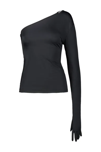 Shop Vetements Off The Shoulder Top Clothing In Black
