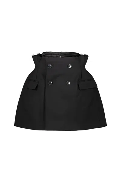 Vetements Black Deconstructed Tailored Miniskirt In Black