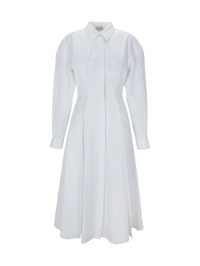 Shop Alexander Mcqueen Dresses In Optical White