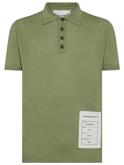 Shop Amaranto Amaránto Polo Label Detail In Green