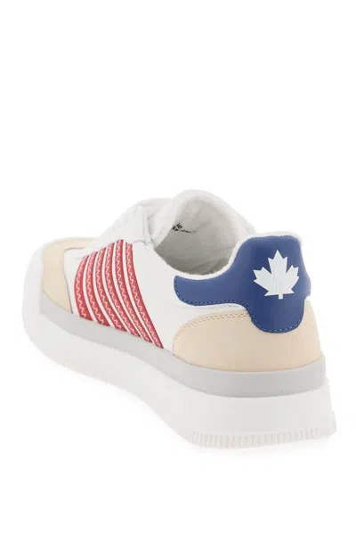 Shop Dsquared2 New Jersey Sneakers In White,blue,red