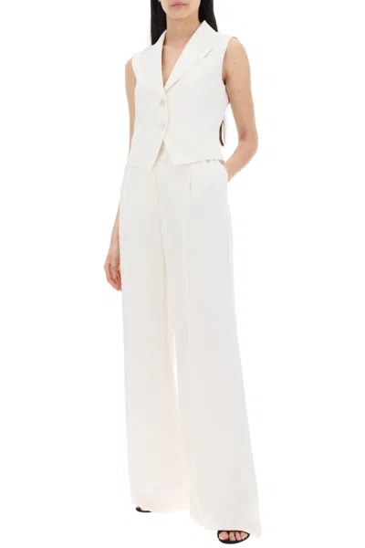 Shop Alexander Mcqueen Double Pleated Palazzo Pants With In White