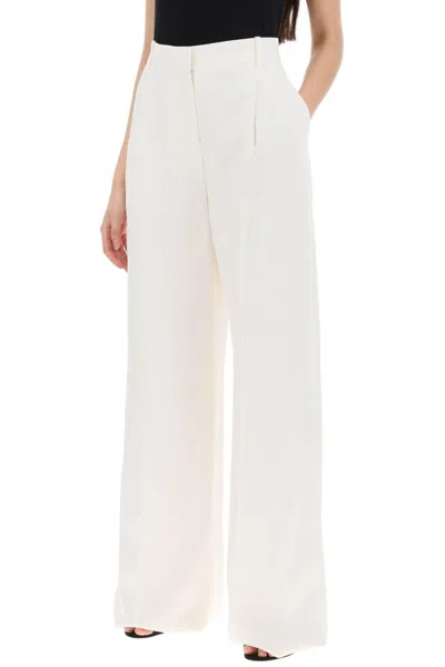 Shop Alexander Mcqueen Double Pleated Palazzo Pants With In White