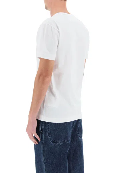 Shop Comme Des Garçons Play Comme Des Garcons Play Heart Polka Dot T Shirt In White,blue