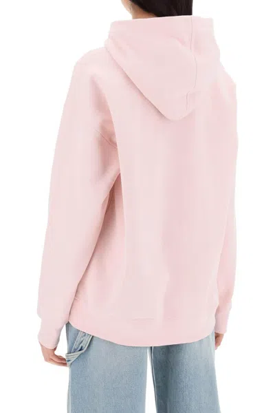 Shop Ganni Hoodie With Isoli Fabric In Pink