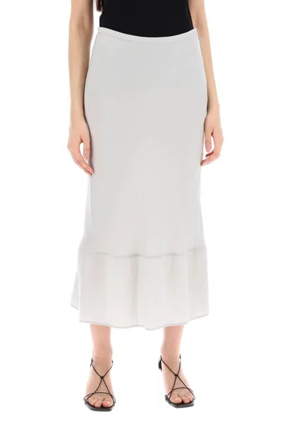 Shop Lemaire Midi Bias Cut Skirt In Grey