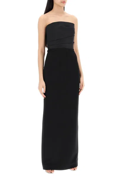 Shop Solace London Maxi Dress Afra Without Shoulder In Black