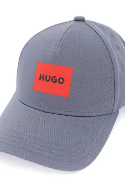 Shop Hugo Baseball Cap With Patch Design In 灰色，蓝色