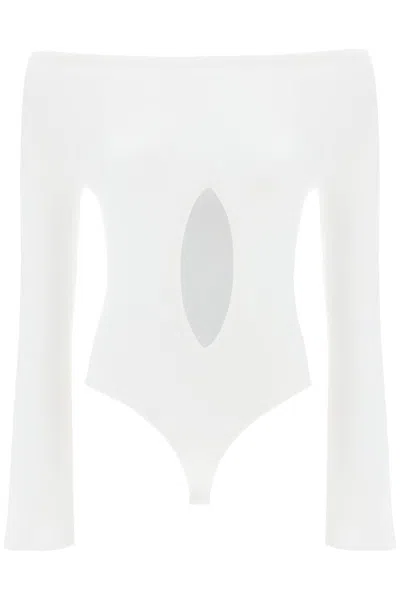 Shop Courrèges Courreges "jersey Body With Cut Out In White
