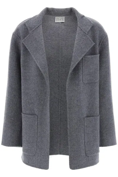 Shop Totême Toteme Double Faced Wool Jacket In Grey