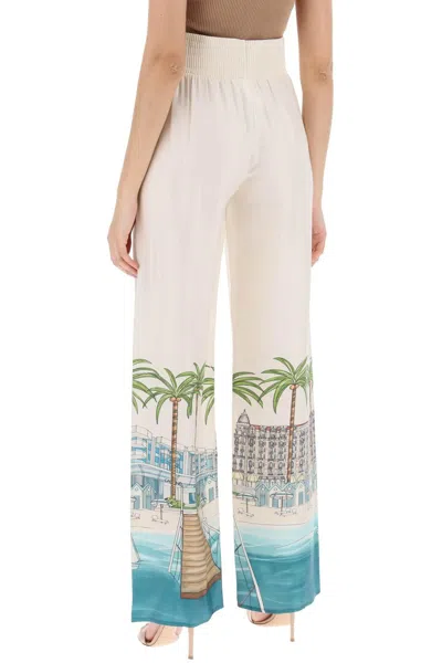 Shop Mvp Wardrobe La Croisette Satin Pants For In White,neutro