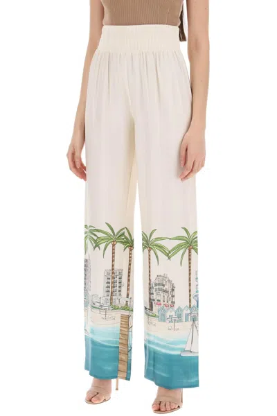 Shop Mvp Wardrobe La Croisette Satin Pants For In White,neutro