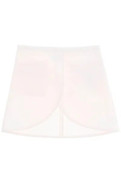 Shop Courrèges Courreges Ellipse Twill Mini Skirt In In 白色的