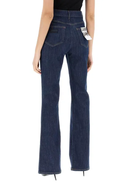 Shop Ganni High Waisted Flared Jeans In Blue