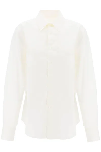 Shop Mm6 Maison Margiela Cut Out Shirt With Open In White