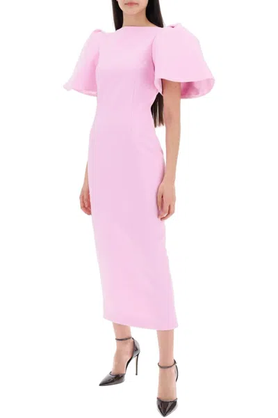 Shop Solace London Lora Midi Dress In Heavy Crepe In Pink