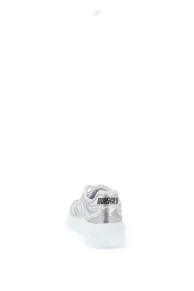 Shop Versace Odissea Greca Sneakers In White,silver