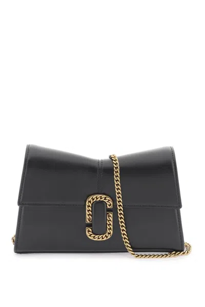 Shop Marc Jacobs The Mini Shoulder Bag With St. Marc Chain Wallet In 黑色的