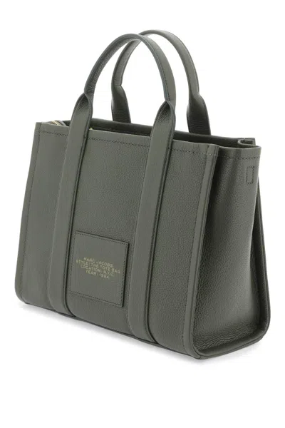 Shop Marc Jacobs The Leather Medium Tote Bag In 绿色的