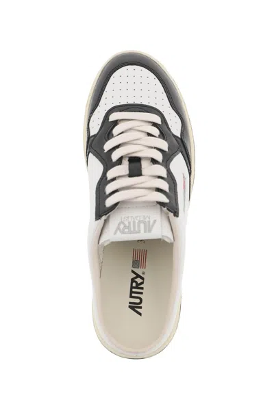 Shop Autry Medalist Mule Low Sneakers In White,black