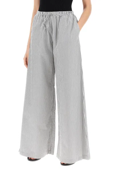 Shop By Malene Birger Striped Pisca Palazzo Pants In Blue,white