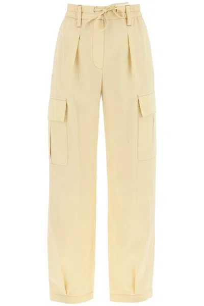 Shop Brunello Cucinelli Gabardine Utility Pants With Pockets And In 黄色的