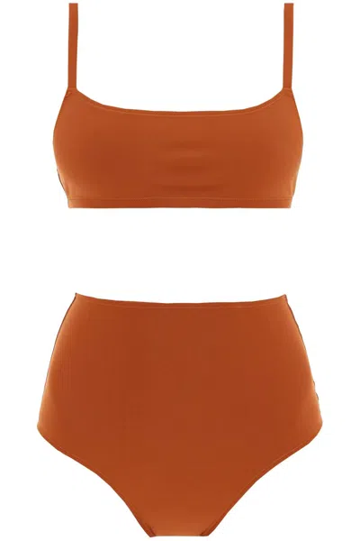 Shop Lido Eleven High Waist Bikini Set In Brown