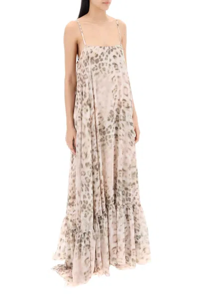 Shop Rotate Birger Christensen Rotate Maxi Dress With Ruffle At The In Neutro