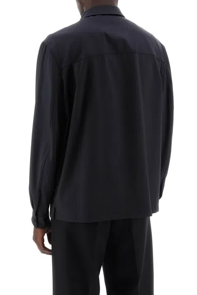 Shop Lemaire "lightweight Wool Oversh In Black