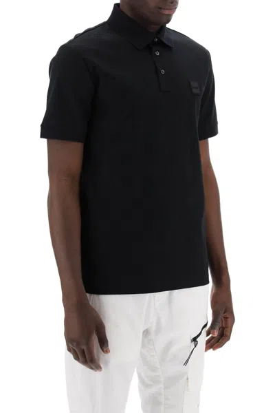 Shop Hugo Boss Boss Cotton Jersey Polo Shirt In Black