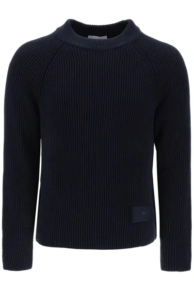 Shop Ami Alexandre Mattiussi Ami Alexandre Matiussi Cotton Wool Crewneck Sweater In 蓝色的