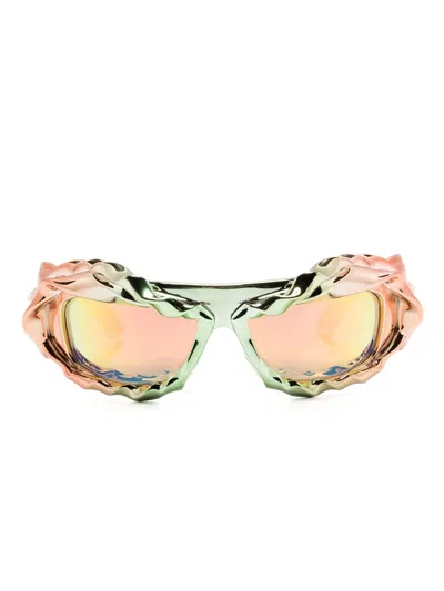 Shop Ottolinger Twisted Sunglasses In Metallic Multicolor