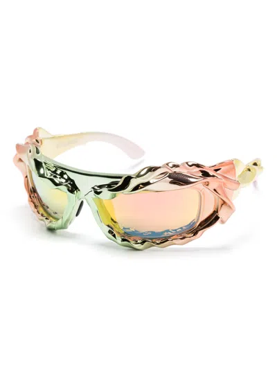 Shop Ottolinger Twisted Sunglasses In Metallic Multicolor