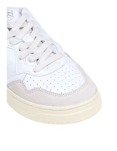 Shop Autry Leather And Suede Sneakers In White