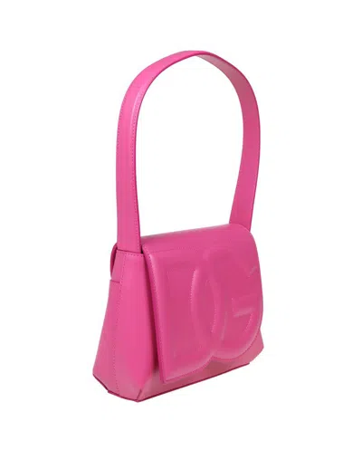 Shop Dolce & Gabbana Leather Shoulder Bag In Lilac