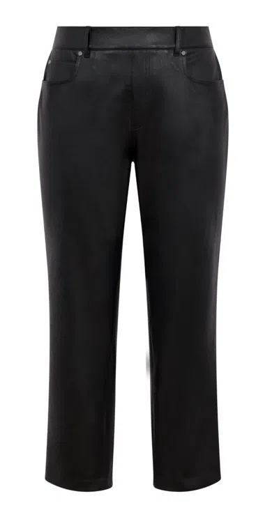 Shop Spanx Leather Like Slim Straight Pant In Black