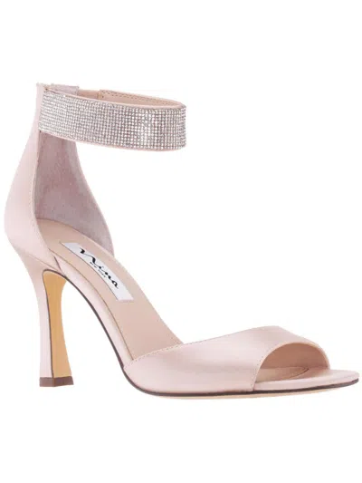 Shop Nina Dezzie Womens Open Toe Rhinestones Ankle Strap In Pink