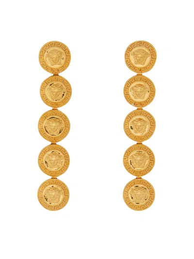 Shop Versace Tribute Jellyfish Pendant Earrings In Golden