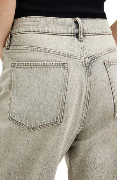 Allsaints Blake Low Slung Wide Leg Denim Jeans In Sand Grey