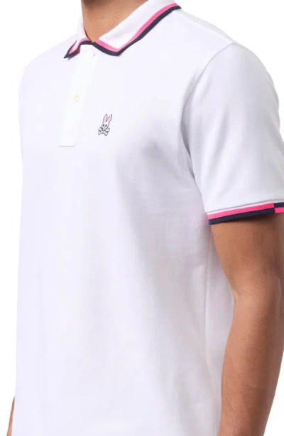 Shop Psycho Bunny Kingsbury Tipped Piqué Polo In White