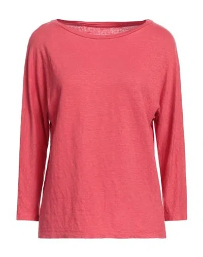 Shop Majestic Filatures Woman T-shirt Red Size 1 Linen, Elastane