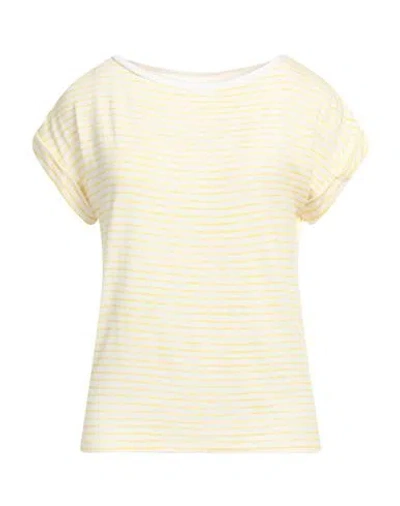 Majestic Filatures Woman T-shirt Pastel Yellow Size 2 Viscose, Linen, Elastane In Yellow