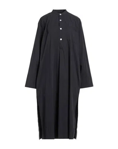 Shop Tekla Woman Midi Dress Midnight Blue Size L Organic Cotton
